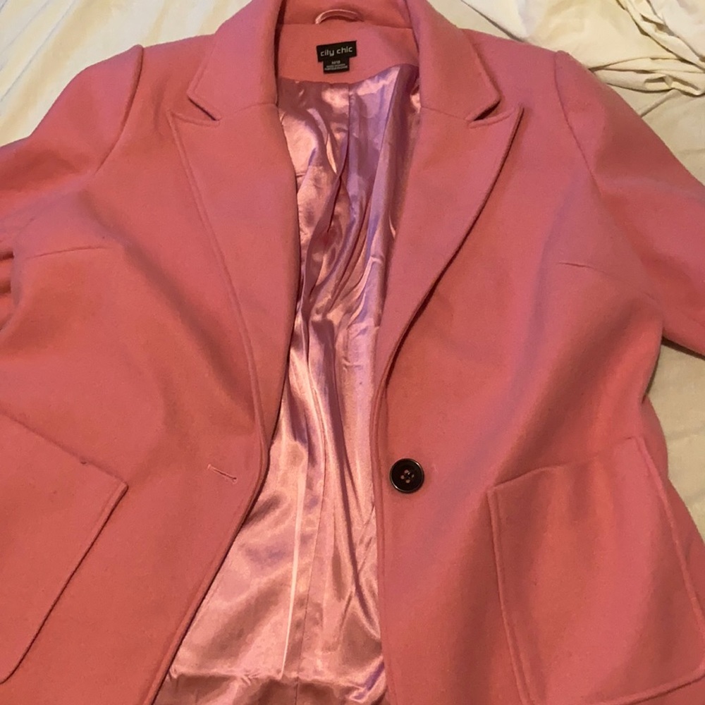 Women wool blend silk lining coat size 18